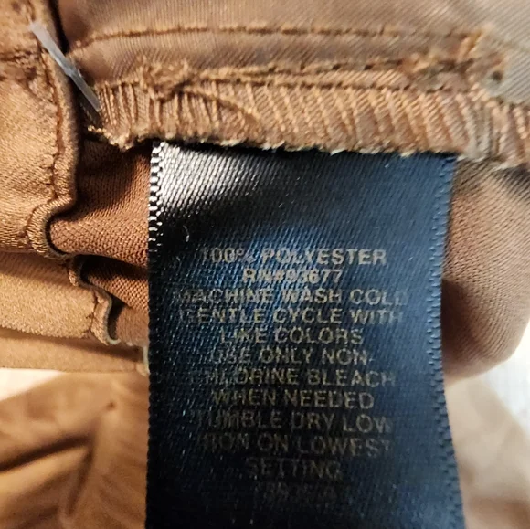 Ryegrass Women's Brown Satin Elastic Waist Joggers Athleisure Cuffed Hem NEW XXL - Picture 5 of 10